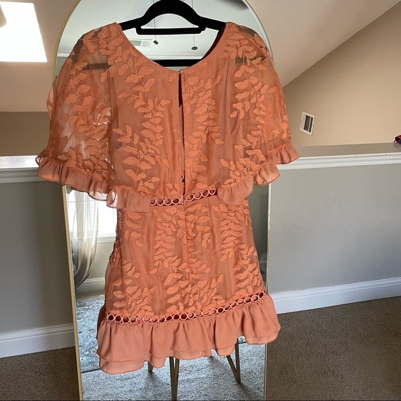 Goodnight Macaroon Creamy Orange Floral Ruffle Dress - Picture 8 of 9